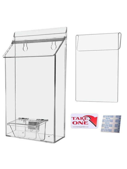 6"W x 10"H Outdoor Window Hook Brochure Holder with Card Box