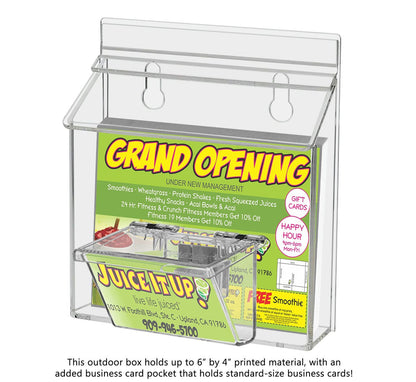 6"W x 4"H Outdoor Postcard Holder Wall Mount with Card Box