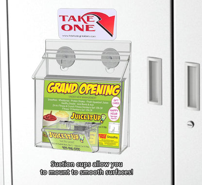 6"W x 4"H Suction Cup Outdoor Postcard Holder with Card Box