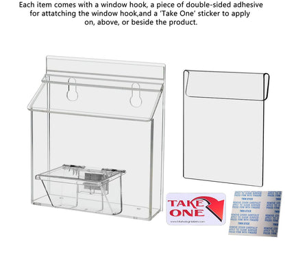 6"W x 4"H Outdoor Window Hook Postcard Holder with Card Box