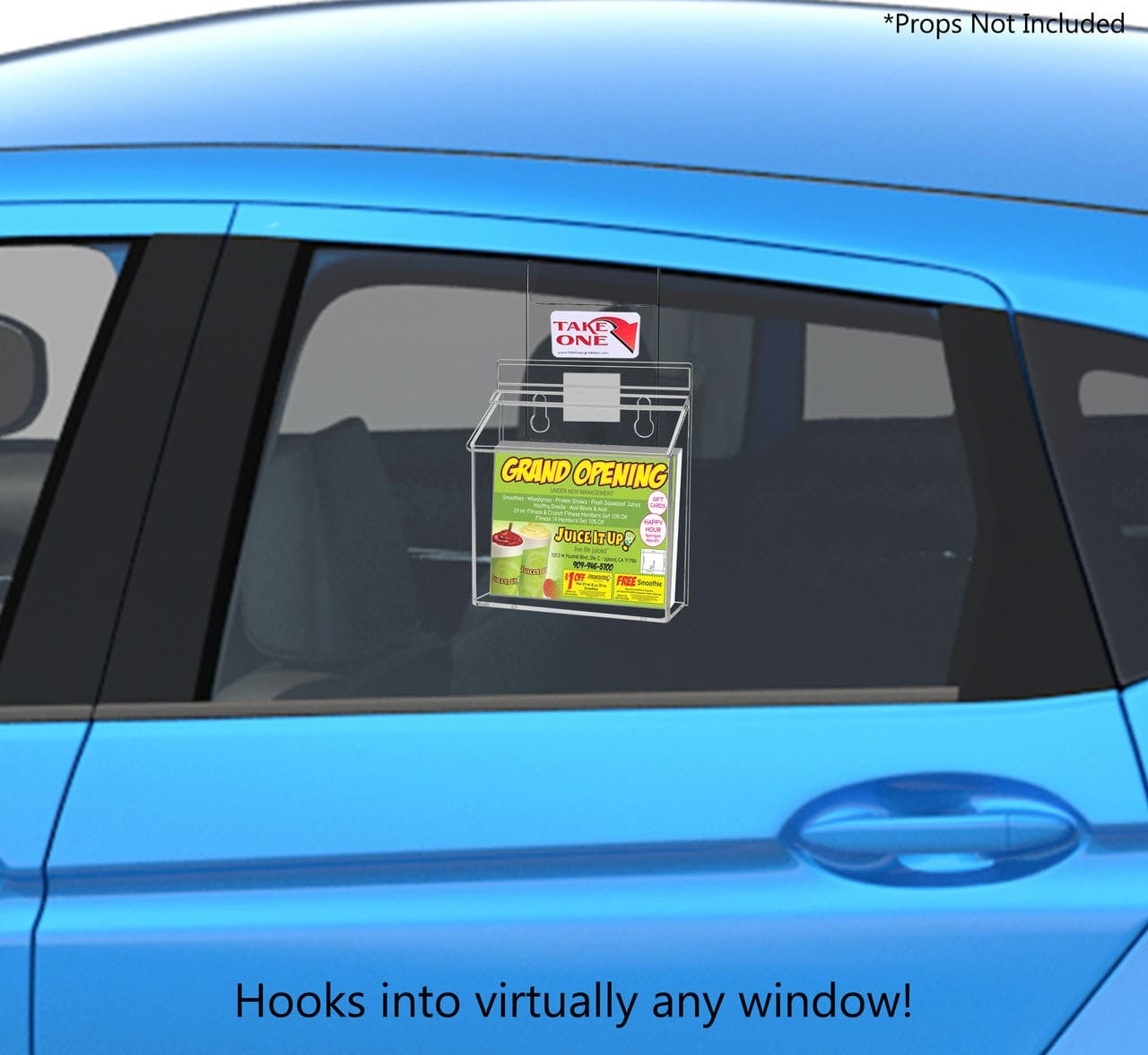 6"W x 4"H Outdoor Window Hook Postcard Holder Brochure Box