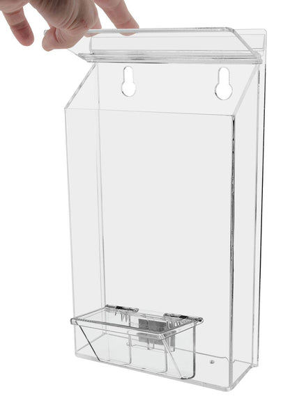 6"W x 9"H Outdoor Bifold Holder Wall Brochure Bin with Card Box