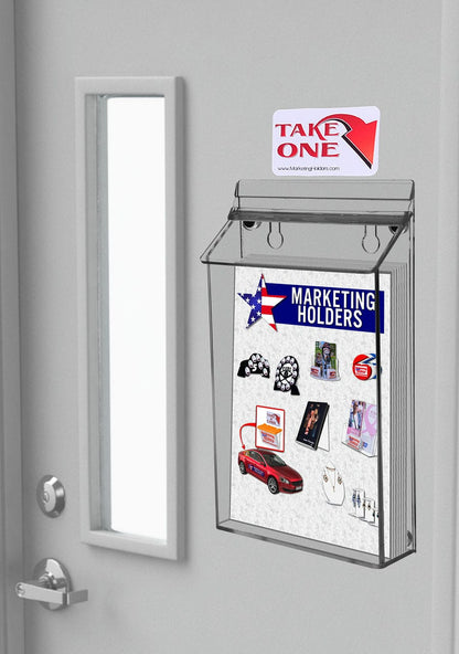 6"W x 9"H Magnetic Outdoor Brochure Holder Bifold Box with Lid