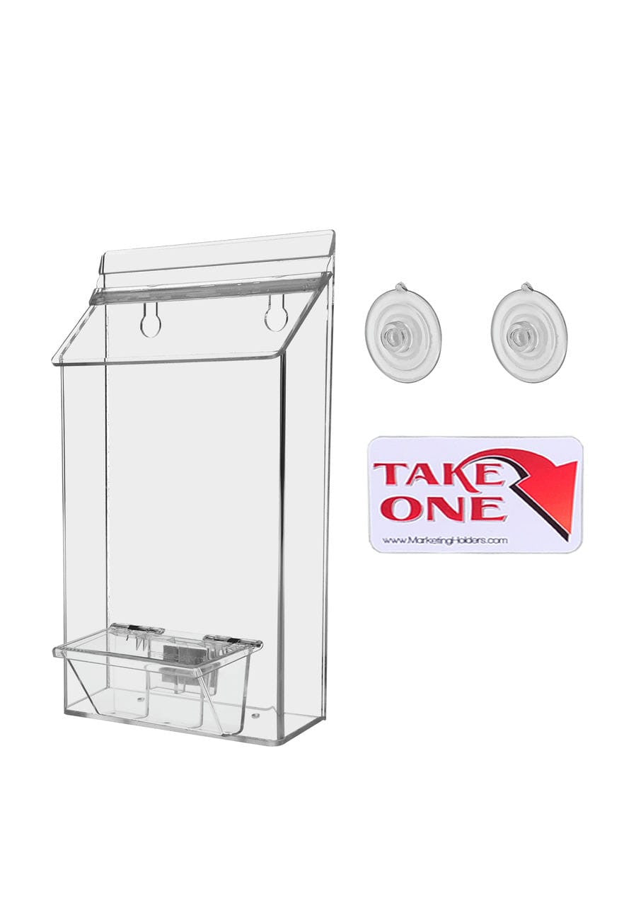 6"W x 9"H Suction Cup Outdoor Bifold Holder with Card Box