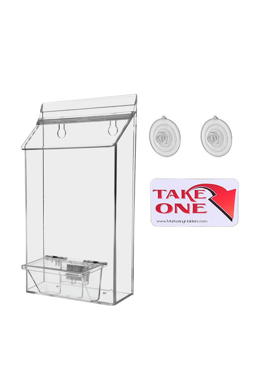 6"W x 9"H Suction Cup Outdoor Bifold Holder with Card Box