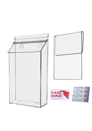 6"W x 9"H Outdoor Window Hook Bifold Holder Brochure Box