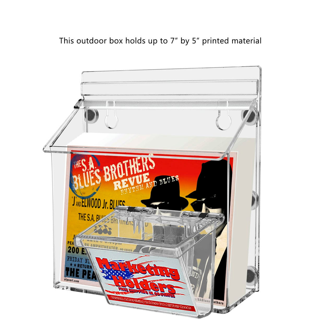 7.5"W x 5.5"H Magnetic Outdoor Postcard Holder with Card Box