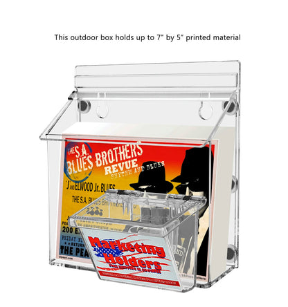 7.5"W x 5.5"H Magnetic Outdoor Postcard Holder with Card Box