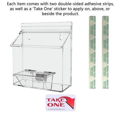 7.5"W x 5.5"H Outdoor Postcard Holder Wall Brochure Bin with Card Box
