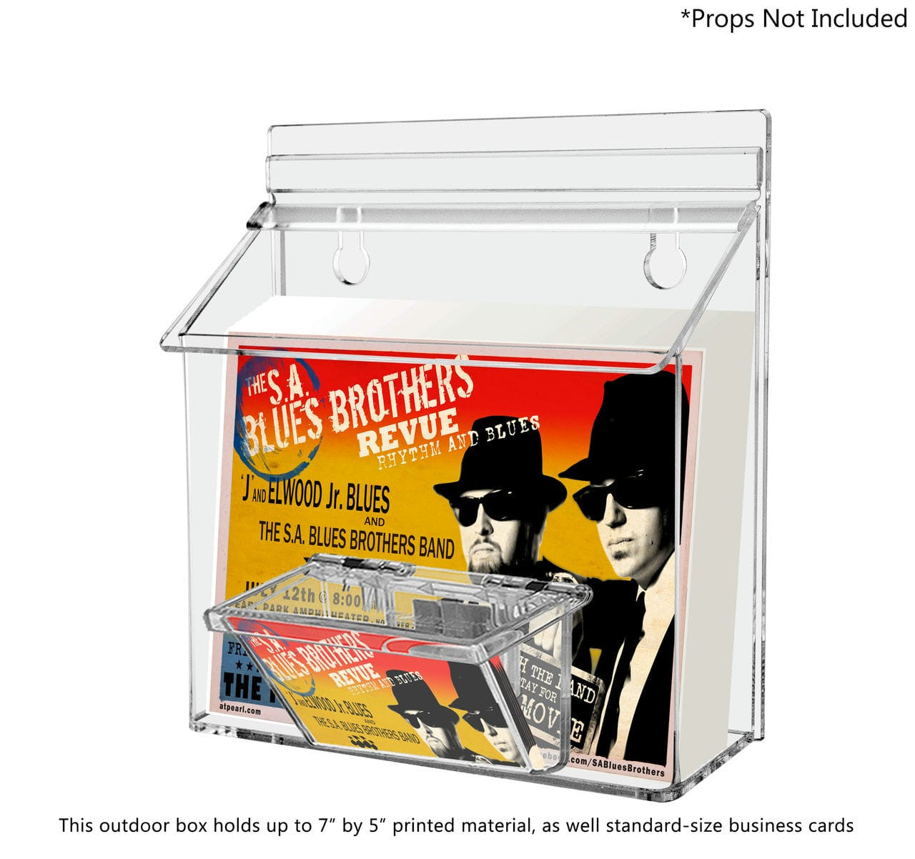 7.5"W x 5.5"H Outdoor Postcard Holder Wall Brochure Bin with Card Box