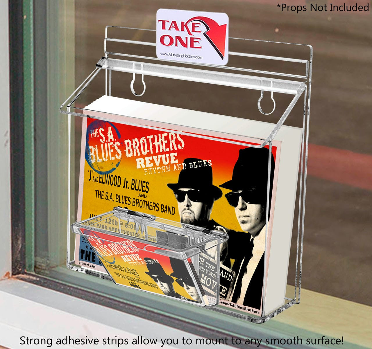 7.5"W x 5.5"H Outdoor Postcard Holder Wall Brochure Bin with Card Box