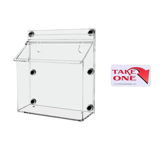 7.5"W x 5.5"H Magnetic Outdoor Postcard Holder Brochure Box with Lid