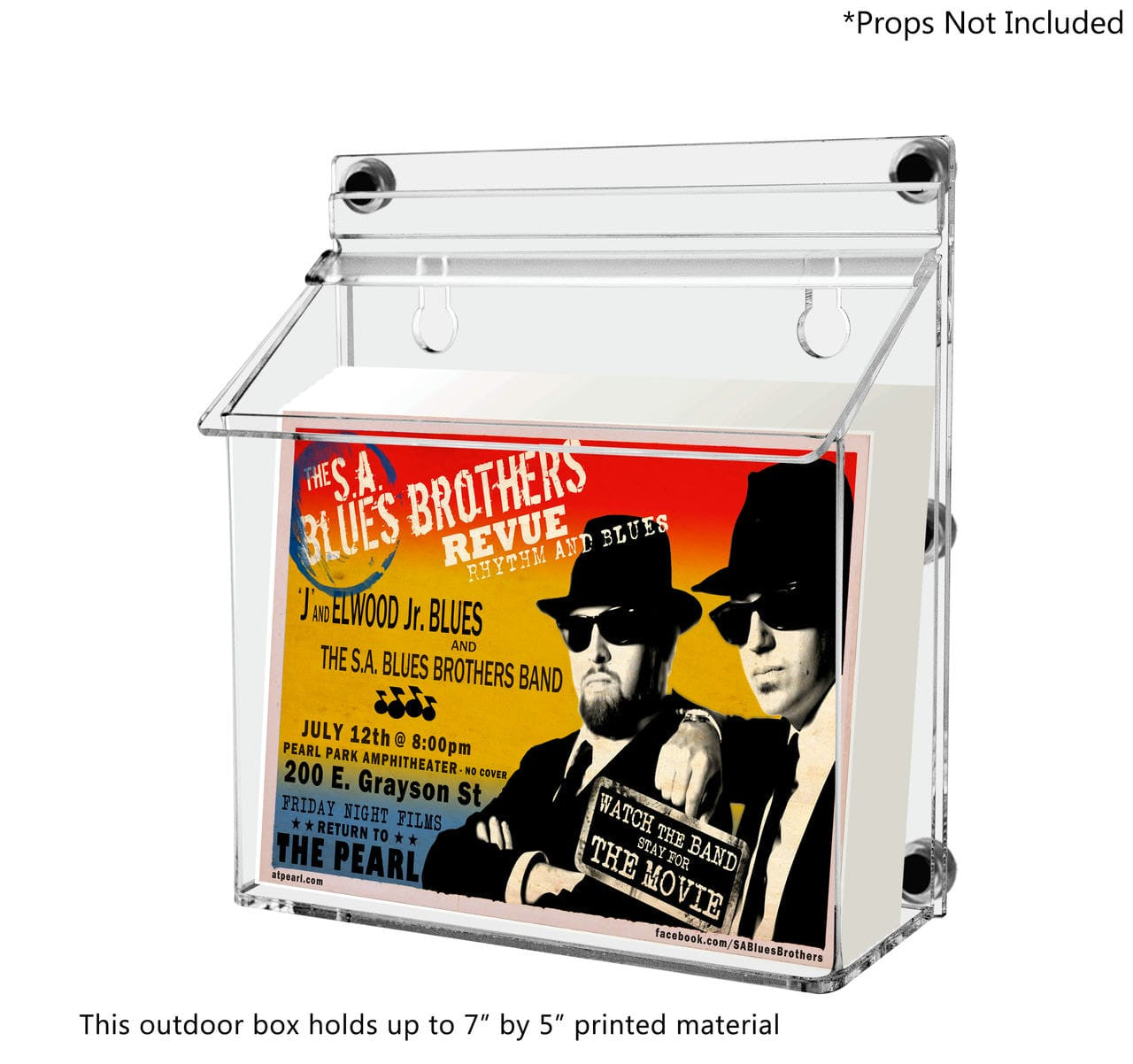 7.5"W x 5.5"H Magnetic Outdoor Postcard Holder Brochure Box with Lid