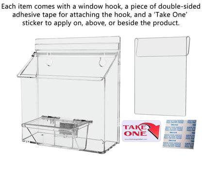 7.5"W x 5.5"H Outdoor Window Hook Postcard Holder with Card Box