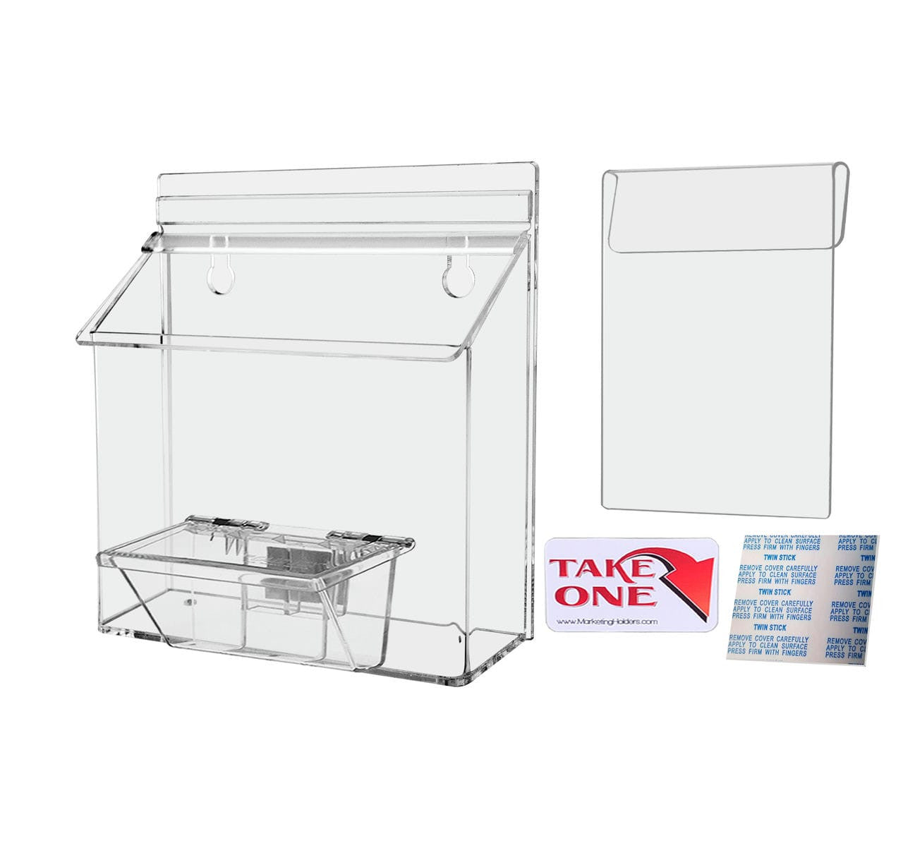 7.5"W x 5.5"H Outdoor Window Hook Postcard Holder with Card Box