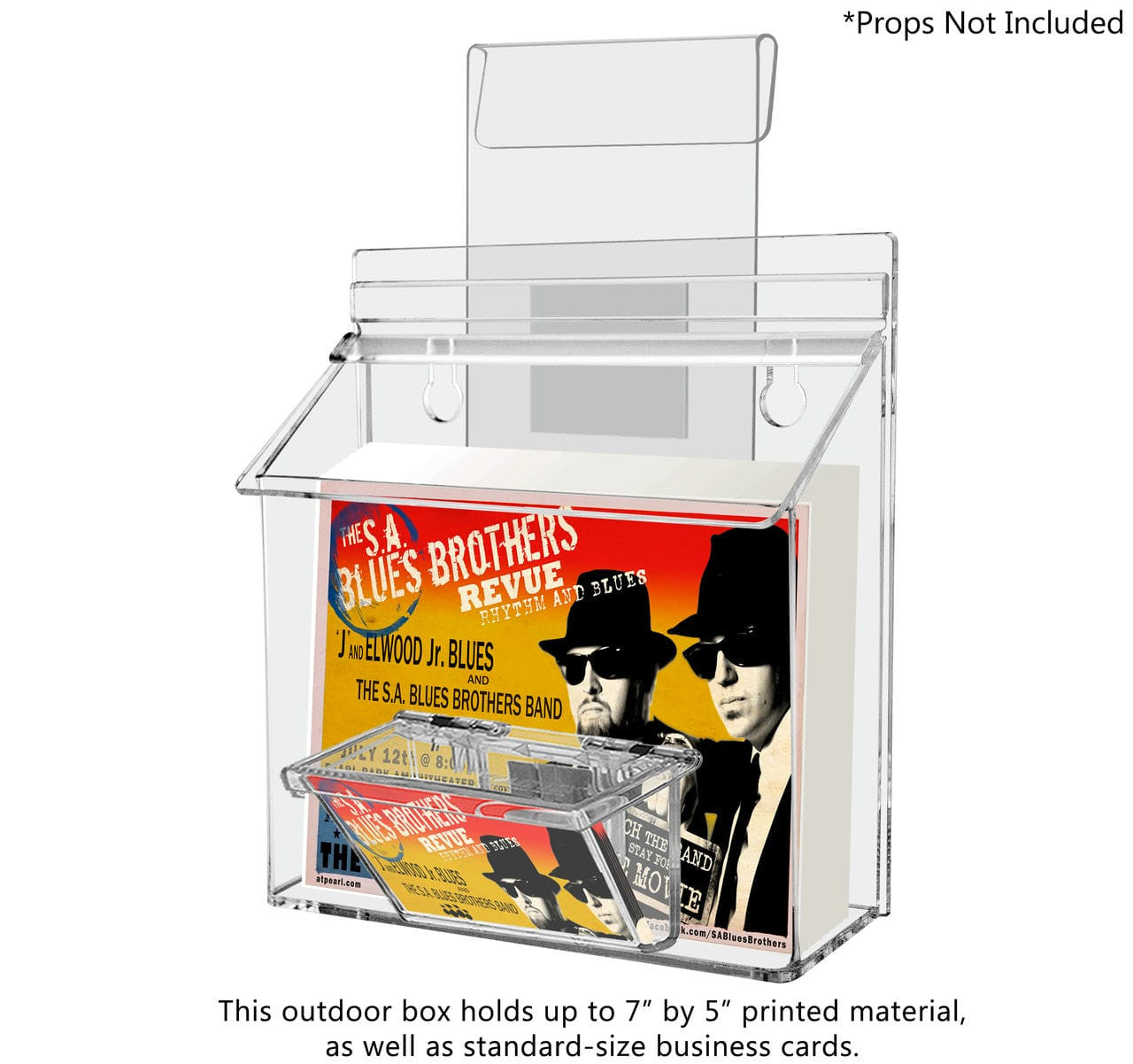 7.5"W x 5.5"H Outdoor Window Hook Postcard Holder with Card Box