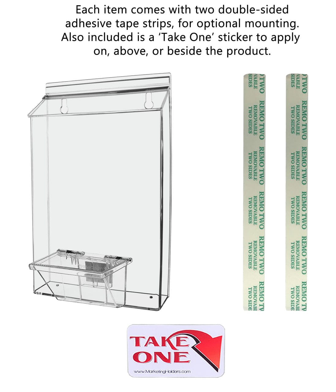 8.5"W x 11"H Outdoor Flyer Holder Wall Brochure Bin with Card Box