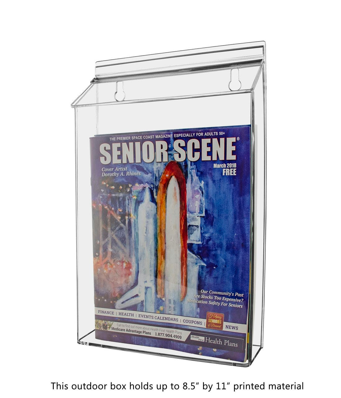 8.5"W x 11"H Outdoor Flyer Holder Wall Brochure Box with Lid