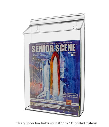 8.5"W x 11"H Outdoor Flyer Holder Wall Brochure Box with Lid