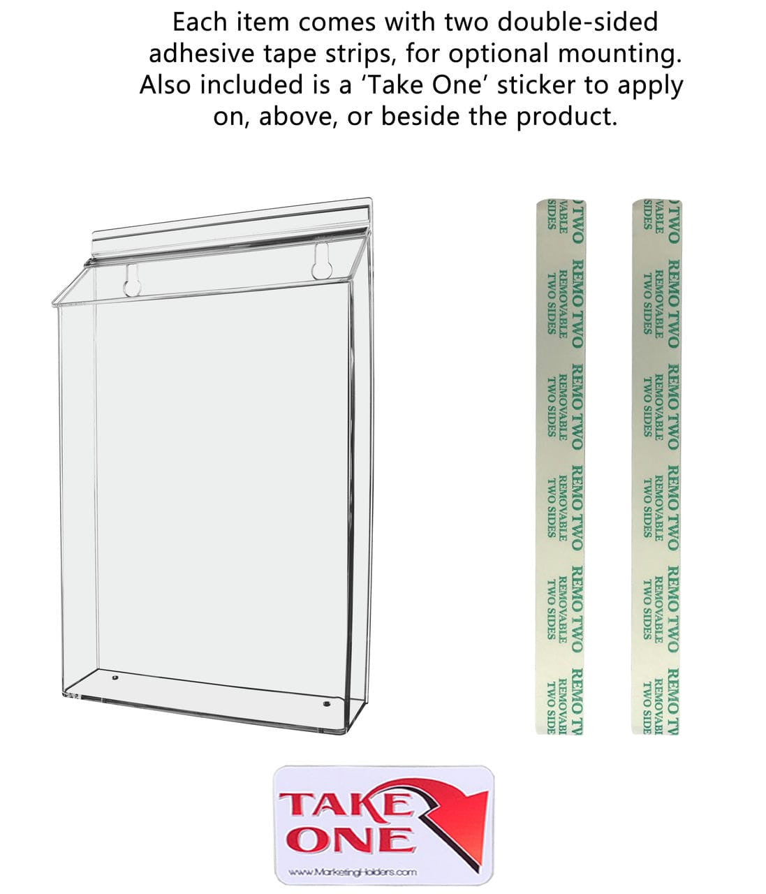 8.5"W x 11"H Outdoor Flyer Holder Wall Brochure Box with Lid