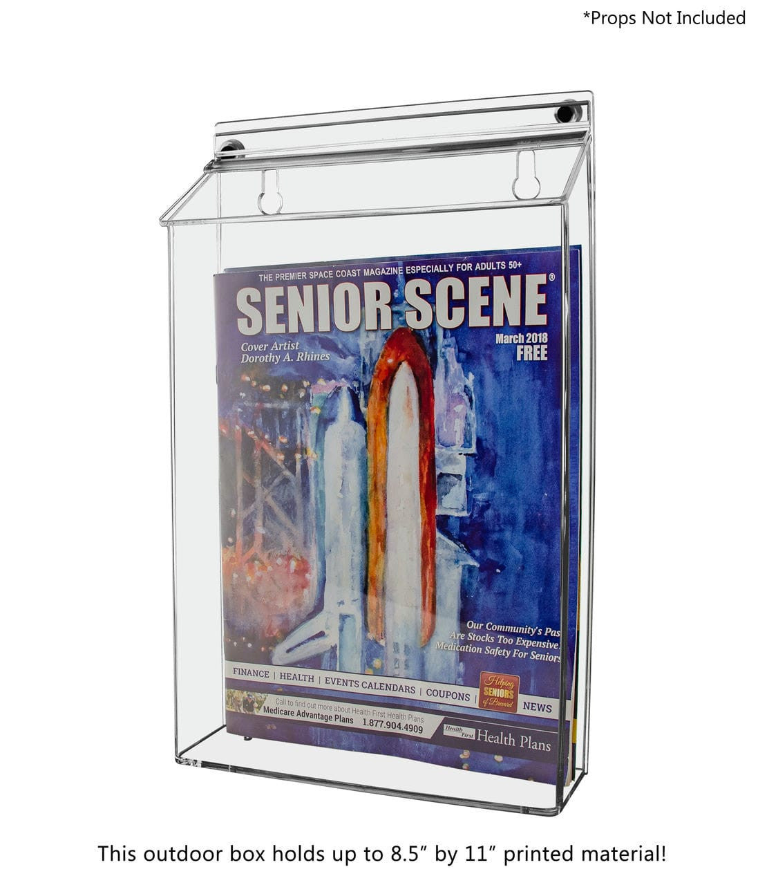 8.5"W x 11"H Magnetic Outdoor Brochure Holder Flyer Box with Lid