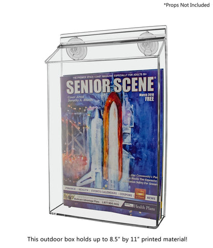 8.5"W x 11"H Suction Cup Outdoor Flyer Holder Window Mount