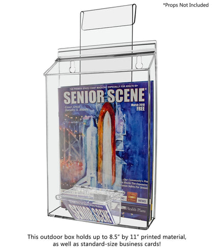8.5"W x 11"H Outdoor Window Hook Flyer Holder with Card Box