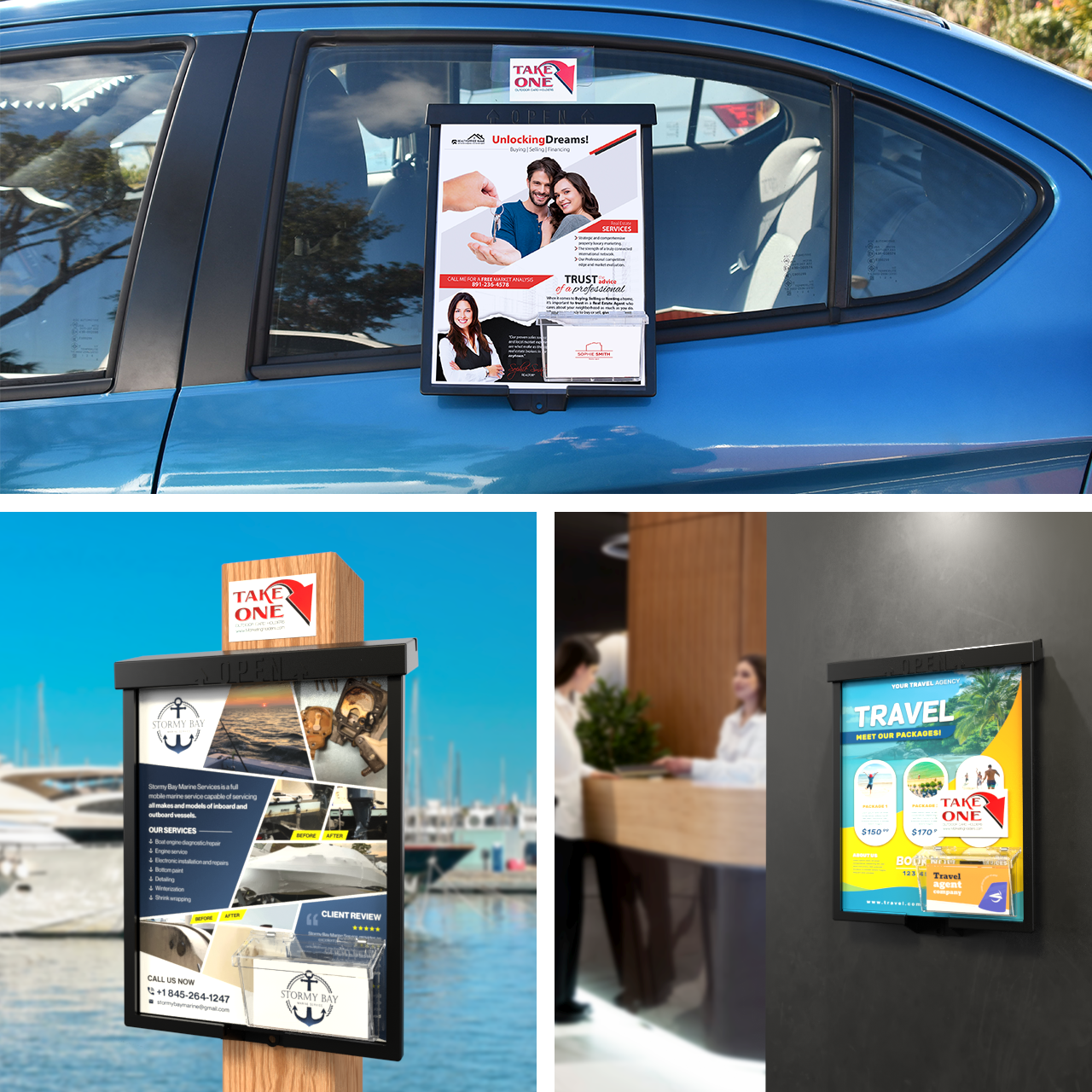 8.5"W x 11"H Outdoor Window Hook Catalog Holder with Card Box