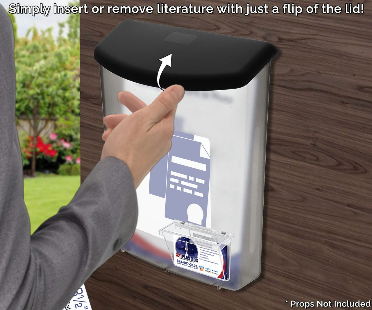 8.5"W x 11"H Frosted Display Box Outdoor Holder with Card Box