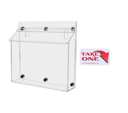 9"W x 6"H Magnetic Outdoor Brochure Holder Bifold Box with Lid