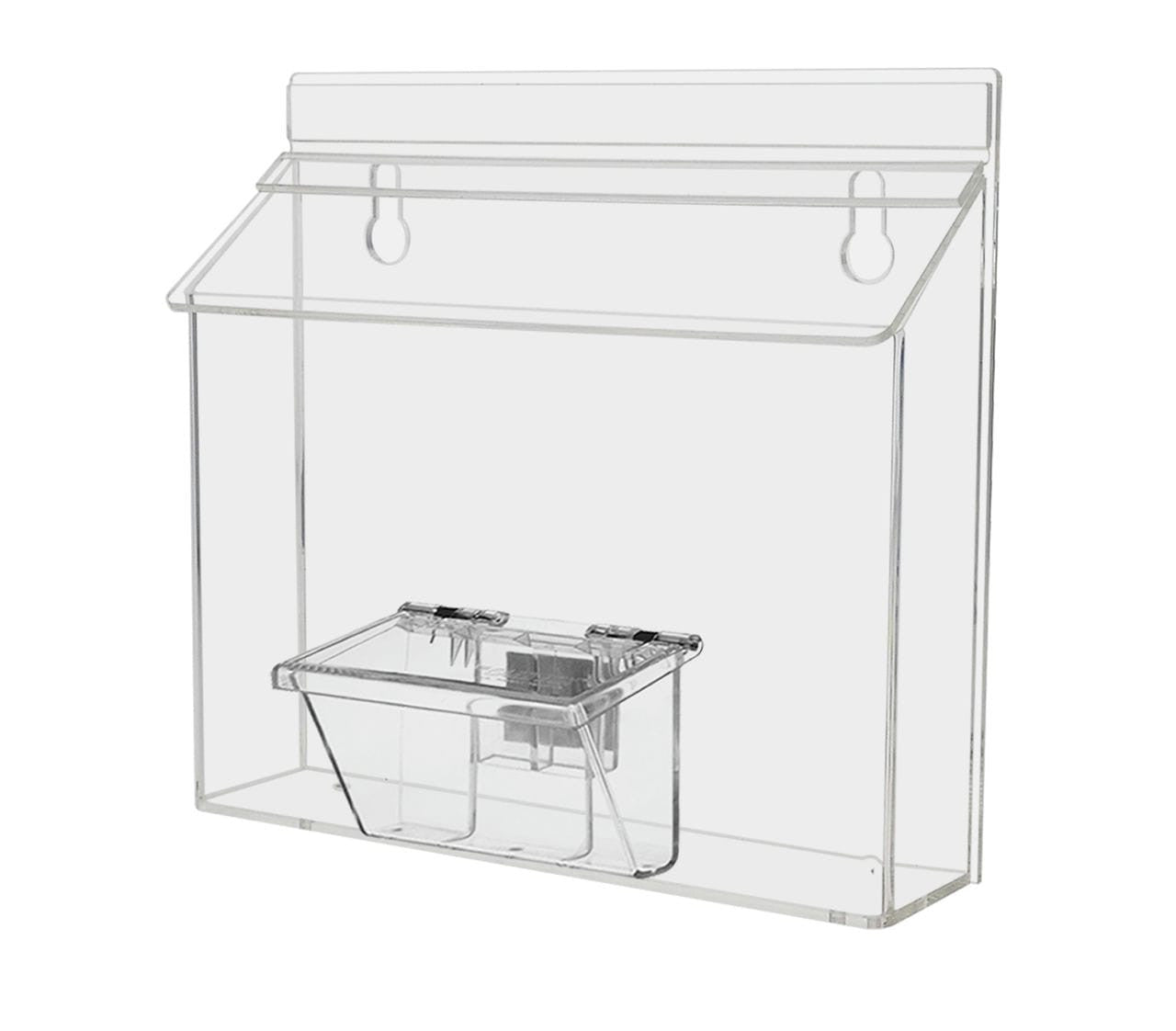 9"W x 6"H Outdoor Bifold Holder Wall Brochure Bin with Card Box