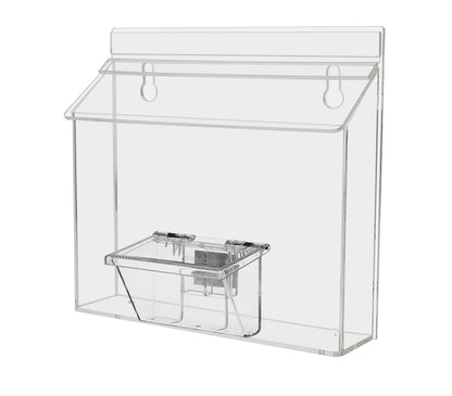 9"W x 6"H Outdoor Bifold Holder Wall Brochure Bin with Card Box