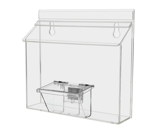 9"W x 6"H Outdoor Bifold Holder Wall Brochure Bin with Card Box