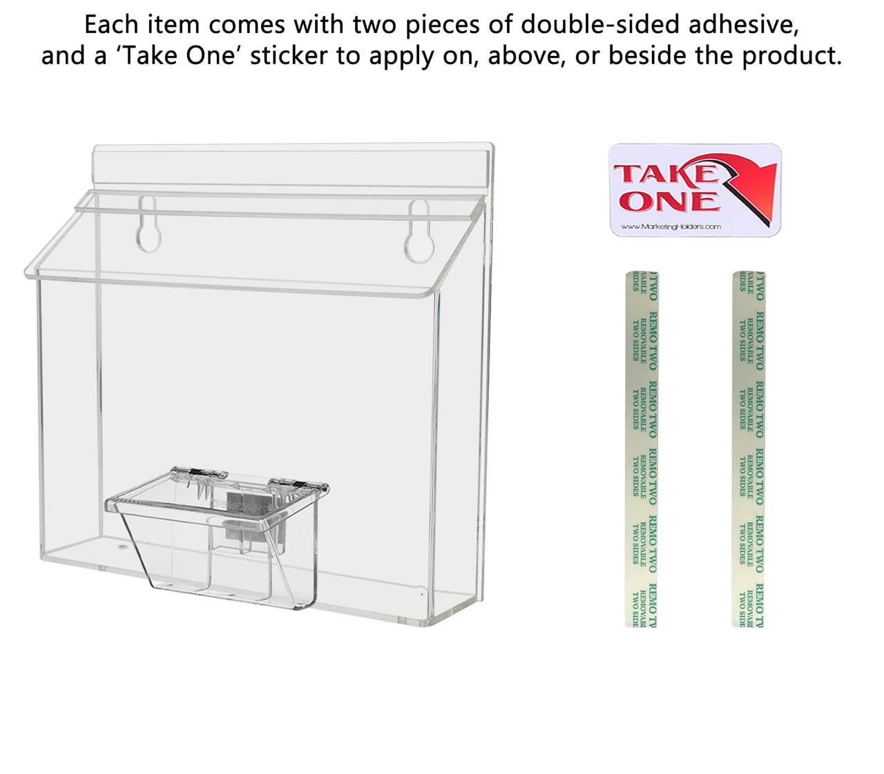 9"W x 6"H Outdoor Bifold Holder Wall Brochure Bin with Card Box