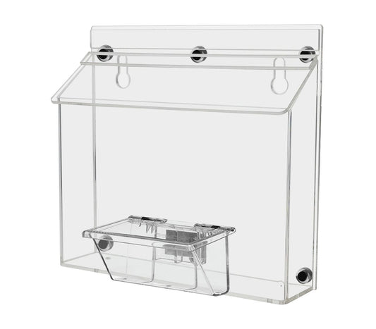 9"W x 6"H Magnetic Outdoor Bifold Brochure Holder with Card Box