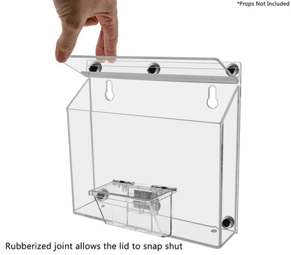 9"W x 6"H Magnetic Outdoor Bifold Brochure Holder with Card Box