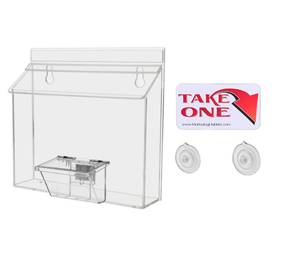 9"W x 6"H Suction Cup Outdoor Booklet Holder with Card Box