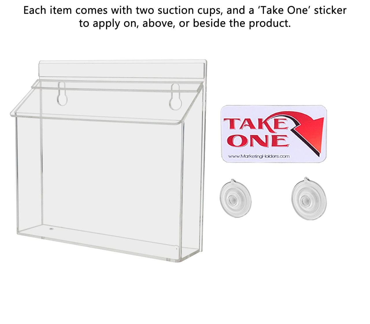 9"W x 6"H Suction Cup Outdoor Booklet Holder Window Mount