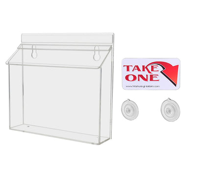 9"W x 6"H Suction Cup Outdoor Booklet Holder Window Mount