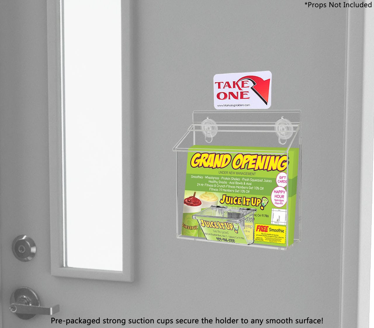 9"W x 6"H Suction Cup Outdoor Booklet Holder Window Mount