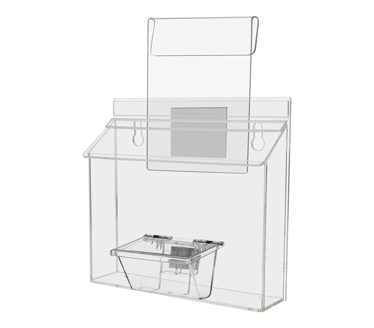 9"W x 6"H Outdoor Window Hook Brochure Holder with Card Box