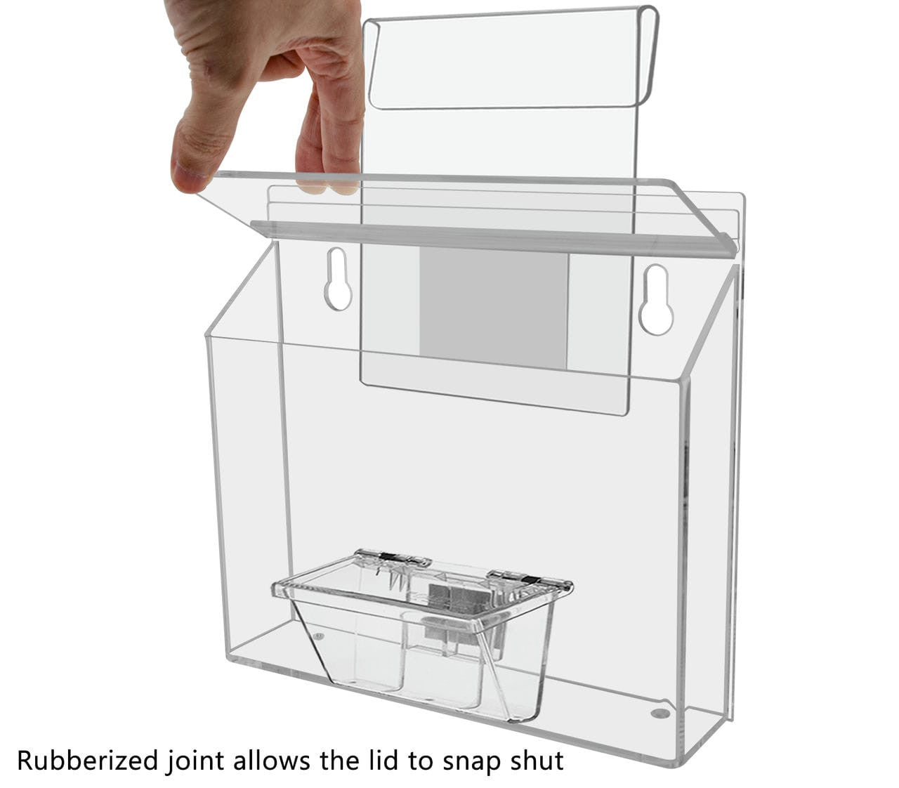 9"W x 6"H Outdoor Window Hook Brochure Holder with Card Box