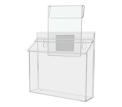 9"W x 6"H Outdoor Window Hook Bifold Holder Brochure Box