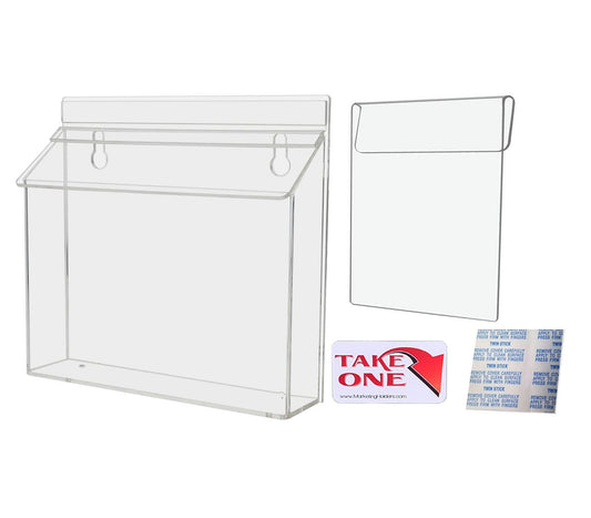 9"W x 6"H Outdoor Window Hook Bifold Holder Brochure Box