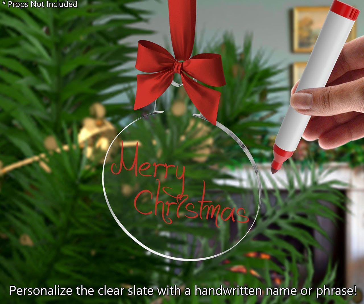 Ornament Shape Flat Acrylic Christmas Decor with Hole DIY 25 Pack