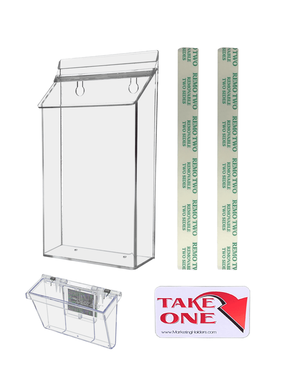 6"W x 10"H Outdoor Bifold Holder Wall Brochure Bin with Card Box