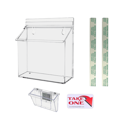 7.5"W x 5.5"H Outdoor Postcard Holder Wall Brochure Bin with Card Box