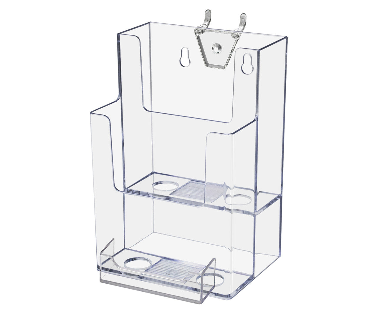 Pegboard Brochure Holder for 4"W Trifolds with Gift Card Pocket