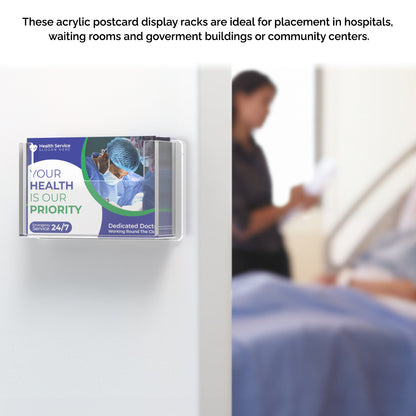Wall Single Pocket Postcard Holder for 6"W Advertising Literature