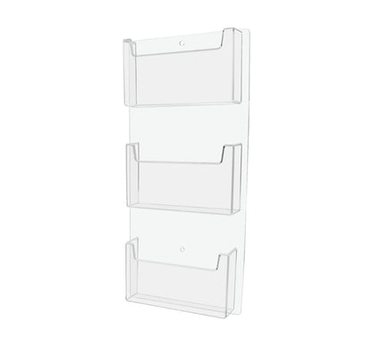 Wall 3 Pocket Postcard Holder for 6"W Advertising Literature
